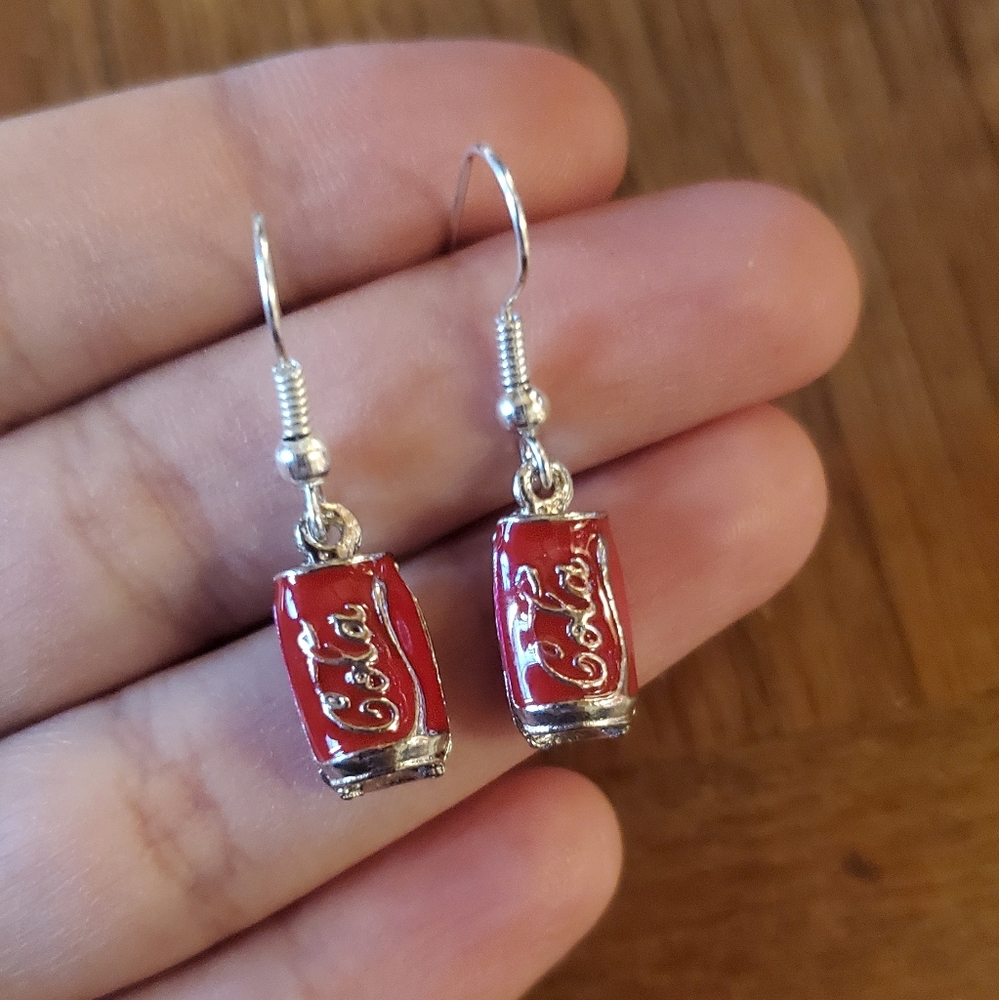 NWOT Tiny Coca Cola Earrings - Picture 5 of 7